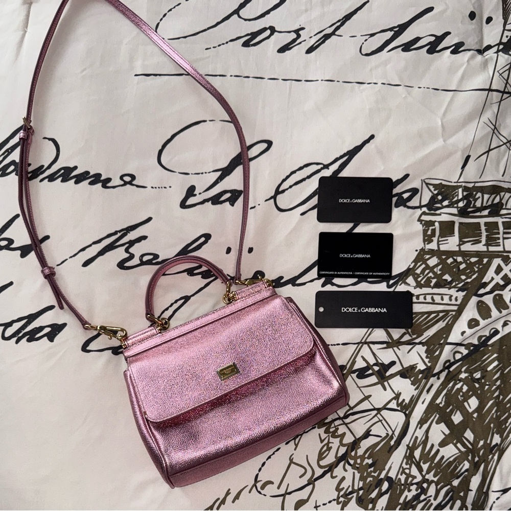 Dolce & Gabbana Miss Sicily Bag in light pink metallic